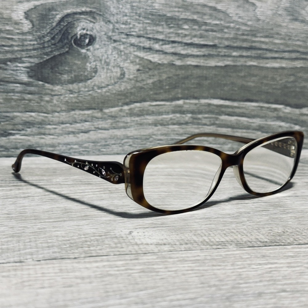 Judith Leiber JL1655 Eyeglass Frames Women 52-15-135 Brown Tortoise Rectangular